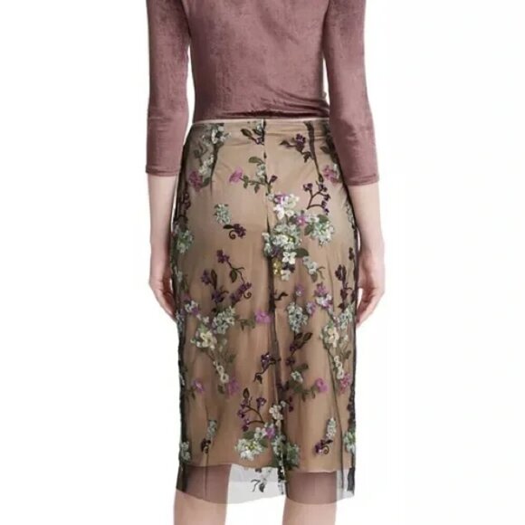 Vince Begonia Sequined Overlay Midi Skirt. Sz: 12 - Picture 3 of 11